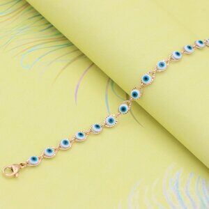 "Delicate Rose Gold Evil Eye Bracelet, XPBL0780